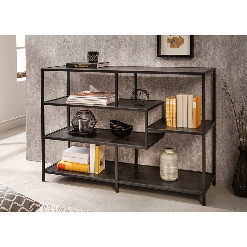 Riiul SLIM LINE must, 114x35xH79 cm