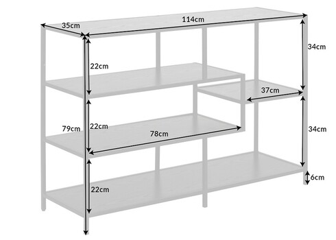 Riiul SLIM LINE must, 114x35xH79 cm