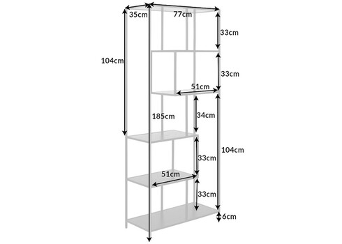 Riiul SLIM LINE must, 77x35xH185 cm