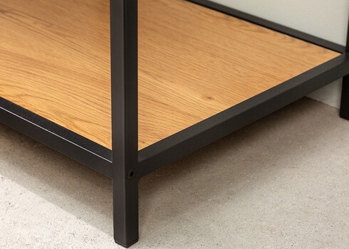 Riiul SLIM LINE metsik tamm / must, 77x35xH185 cm