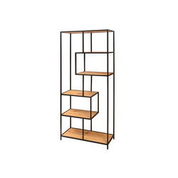 Riiul SLIM LINE metsik tamm / must, 77x35xH185 cm