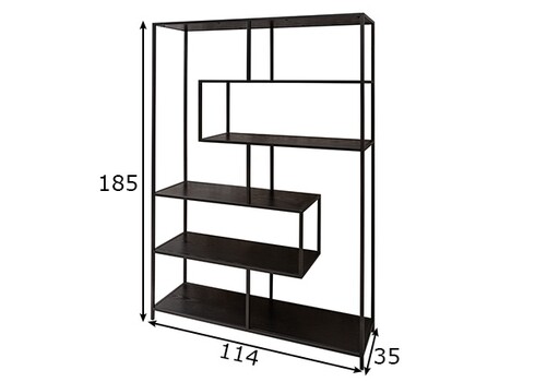 Riiul SLIM LINE must, 114x35xH185 cm