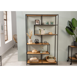 Riiul SLIM LINEmetsik tamm / must, 114x35xH185 cm