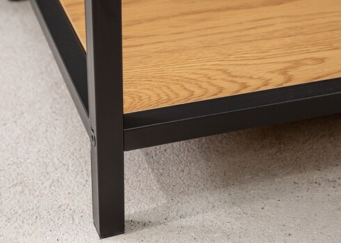 Riiul SLIM LINEmetsik tamm / must, 114x35xH185 cm