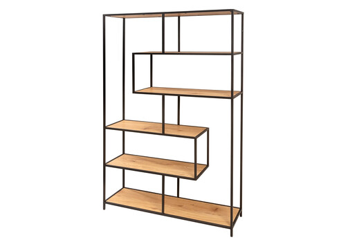 Riiul SLIM LINEmetsik tamm / must, 114x35xH185 cm