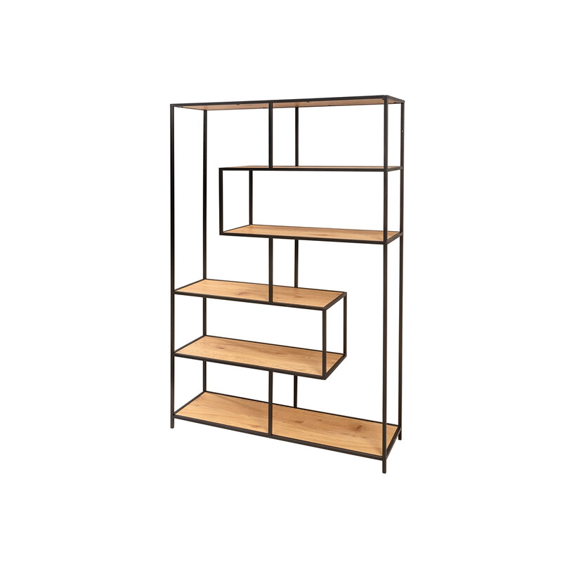 Riiul SLIM LINEmetsik tamm / must, 114x35xH185 cm
