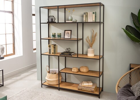 Riiul SLIM LINE metsik tamm / must, 135x35xH185 cm