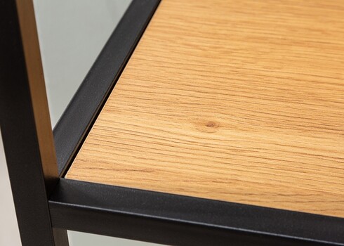 Riiul SLIM LINE metsik tamm / must, 135x35xH185 cm