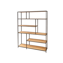 Riiul SLIM LINE metsik tamm / must, 135x35xH185 cm