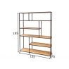 Riiul SLIM LINE metsik tamm / must, 135x35xH185 cm