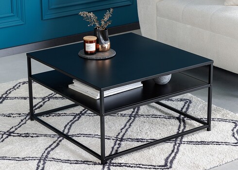 Diivanilaud DURA must metall, 70x70xH40 cm