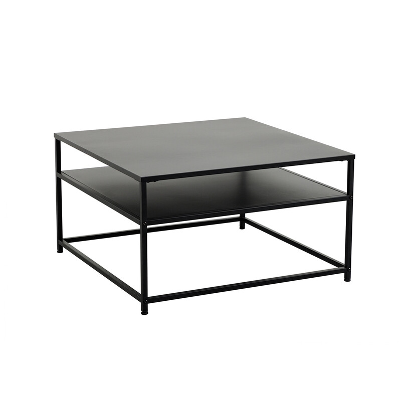 Diivanilaud DURA must metall, 70x70xH40 cm