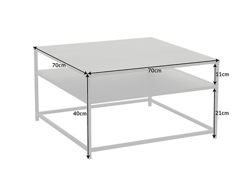 Diivanilaud DURA must metall, 70x70xH40 cm