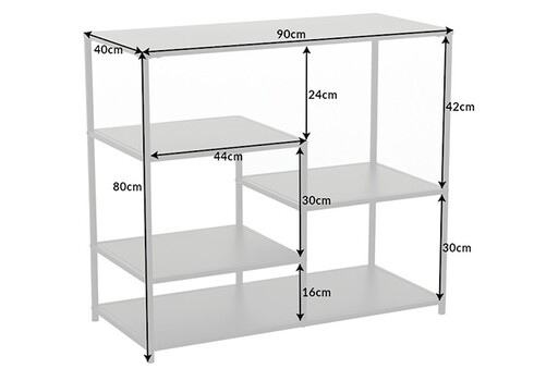 Riiul DURA must, 90x40xH80 cm