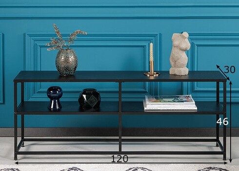 Konsoollaud DURA must, 120x30xH46 cm