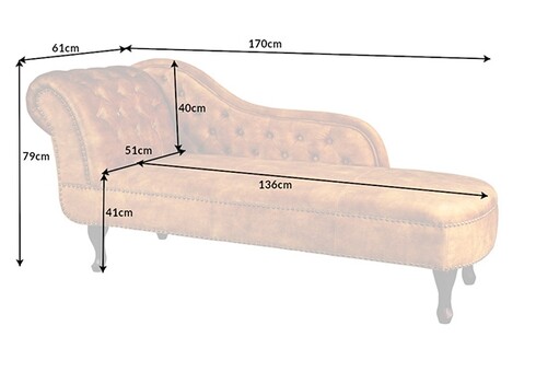 Lamamisdiivan CHESTERFIELD kollane, 170x61xH79 cm