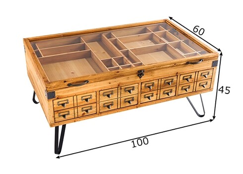 Diivanilaud SEVEN SEAS kuusk / must, 100x60xH45 cm