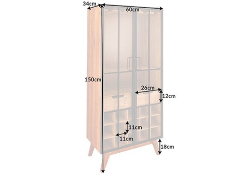 Baarikapp SEVEN SEAS kuusk / must, 60x34xH150 cm