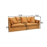 Diivan HEAVEN kollane,  210x105xH80 cm