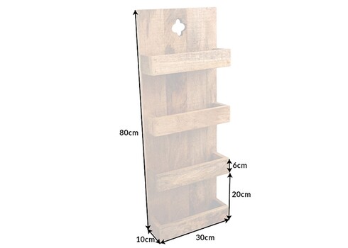Seinariiul HEMINGWAY helepruun, 30x10xH80 cm