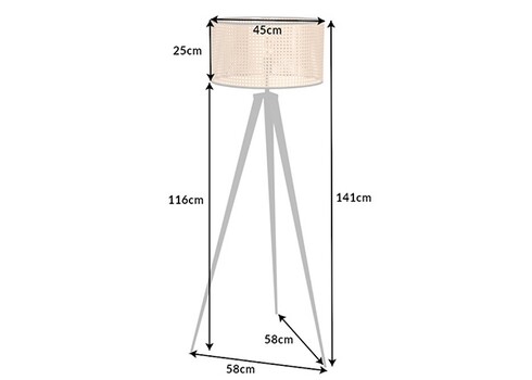 Põrandavalgusti BRAID beež / must, 58x58xH141 cm
