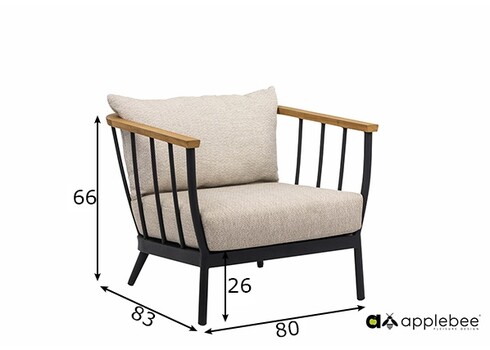 Tugitool Apple Bee CONDOR must / helebeež, 78x81xH64 cm