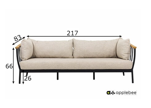 Diivan Apple Bee CONDOR must / helebeež, 206x81xH64 cm