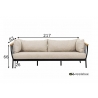 Diivan Apple Bee CONDOR must / helebeež, 206x81xH64 cm