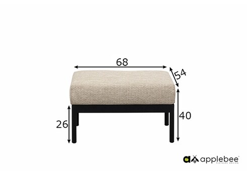 Tumba Apple Bee CONDOR must / helebeež, 70x34xH26 cm