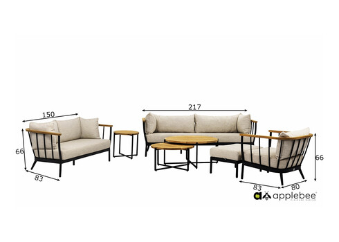 Aiamööbli komplekt Apple Bee CONDOR must / helebeež