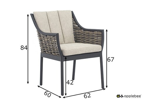 Söögitool Apple Bee MILOU hall, 62x64xH83 cm