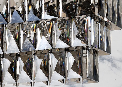 Rippvalgusti CRYSTAL hall / hõbe, 88x29xH127 cm