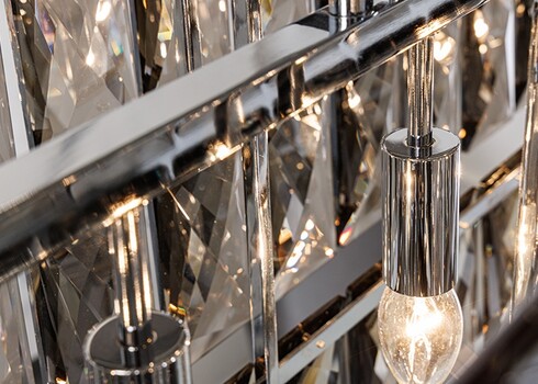 Rippvalgusti CRYSTAL hall / hõbe, 88x29xH127 cm