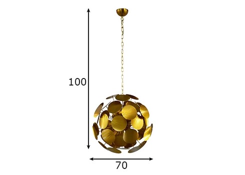 Rippvalgusti INFINITY kuldne, 70x70xH100 cm