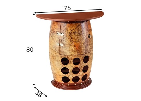 Veiniriiul SEVEN SEAS pruun, 75x38xH80 cm