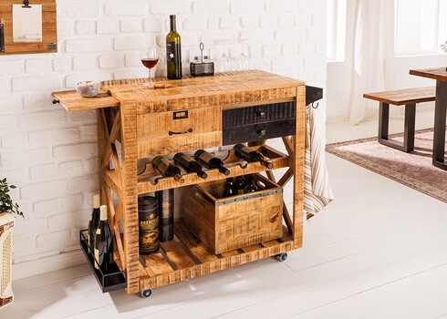 Baarikapp BODEGA mango / must, 86x46xH92 cm