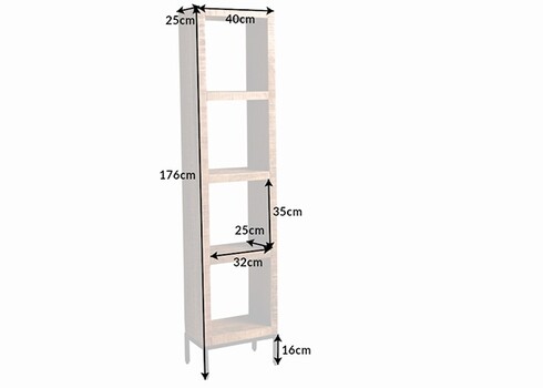 Riiul IRON CRAFT mango, 40x25xH176 cm