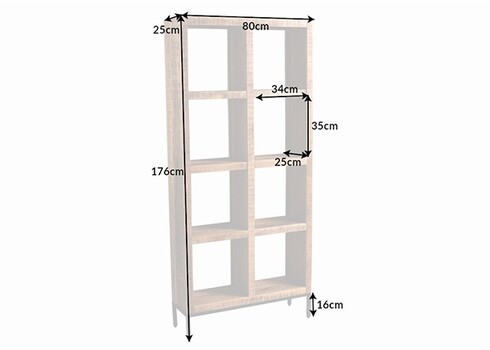 Riiul IRON CRAFT mango, 80x25xH176 cm