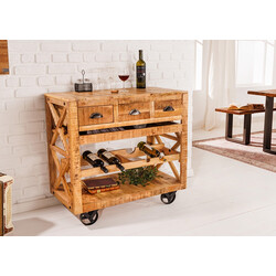 Ratastel baarikäru BODEGA mango / must, 86x46xH92 cm