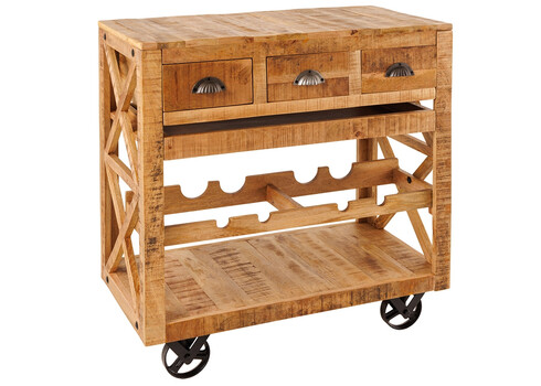 Ratastel baarikäru BODEGA mango / must, 86x46xH92 cm