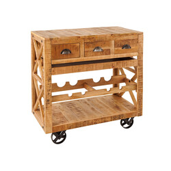 Ratastel baarikäru BODEGA mango / must, 86x46xH92 cm