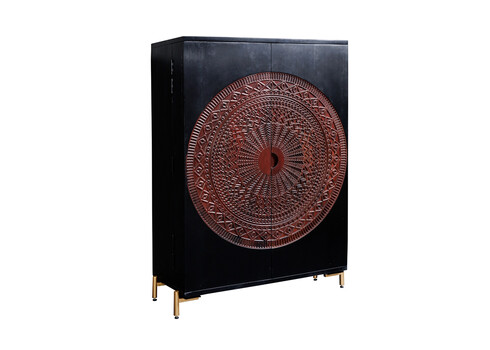 Baarikapp MANDALA must / vask, 95x42xH141 cm