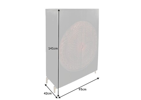 Baarikapp MANDALA must / vask, 95x42xH141 cm