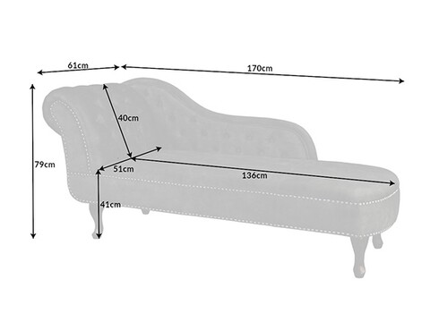 Lamamisdiivan CHESTERFIELD hall, 170x61xH79 cm