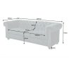 Diivan CHESTERFIELD sinakashall, 205x87xH73 cm