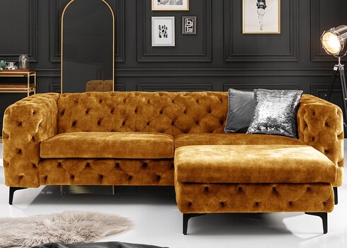 Diivan MODERN BAROQUE kollane, 235x95xH72 cm