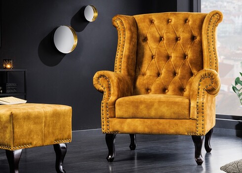 Tugitool CHESTERFIELD beež, 85x75xH105 cm