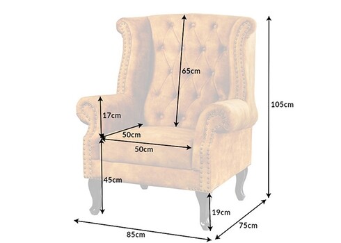 Tugitool CHESTERFIELD beež, 85x75xH105 cm
