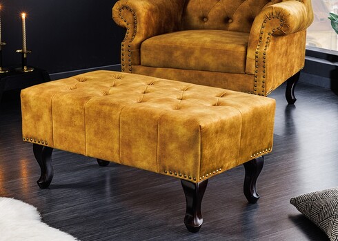 Tumba CHESTERFIELD kollane, 80x45xH40 cm