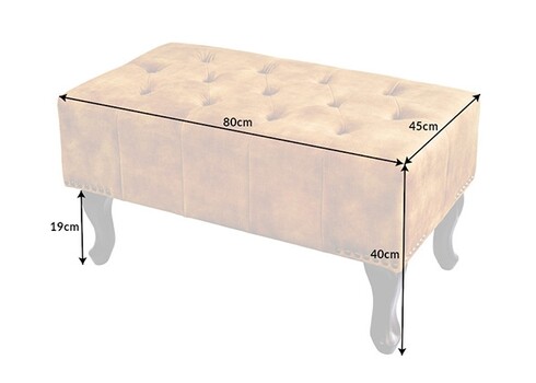 Tumba CHESTERFIELD kollane, 80x45xH40 cm